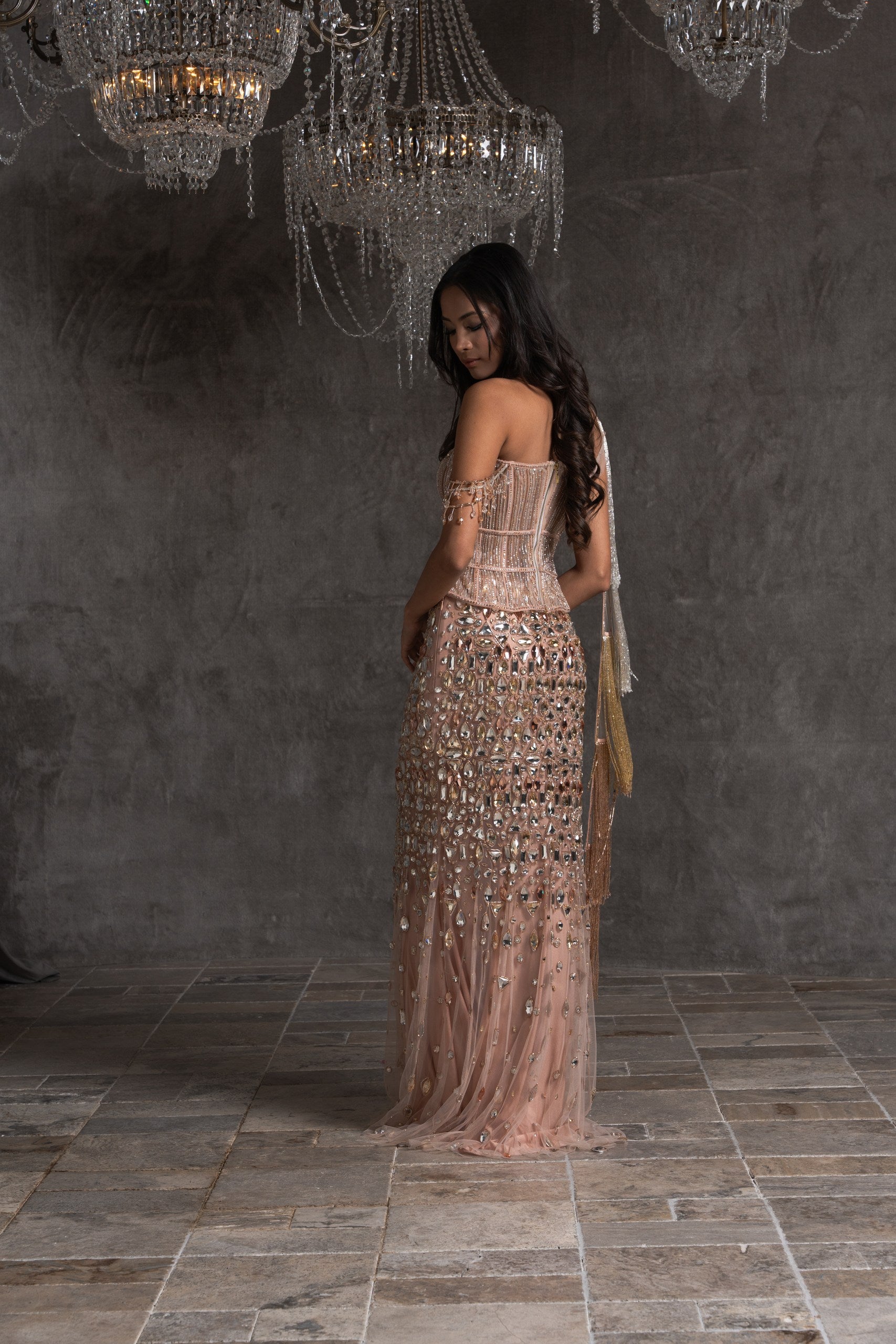 Rosé Cascade Skirt Set