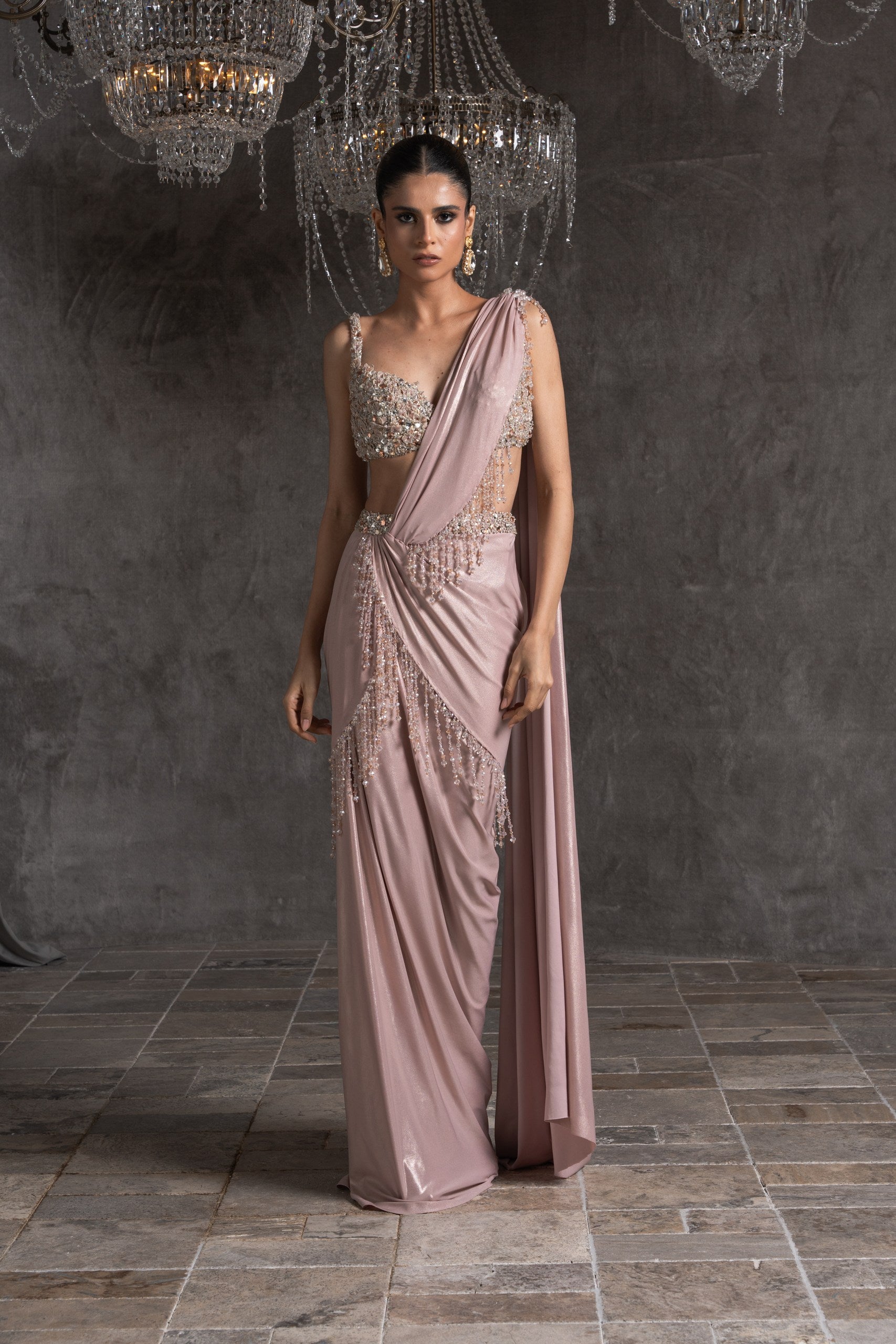 Rosé Lumière Saree