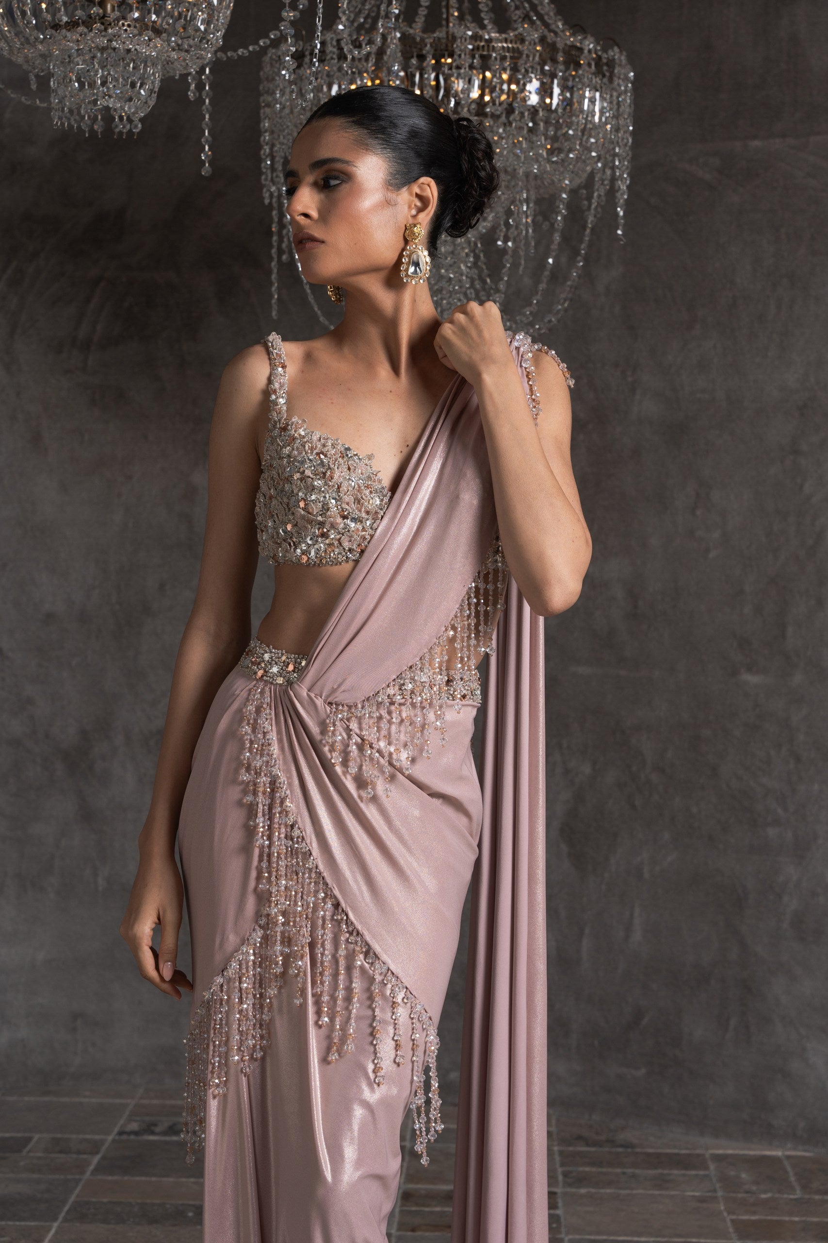Rosé Lumière Saree