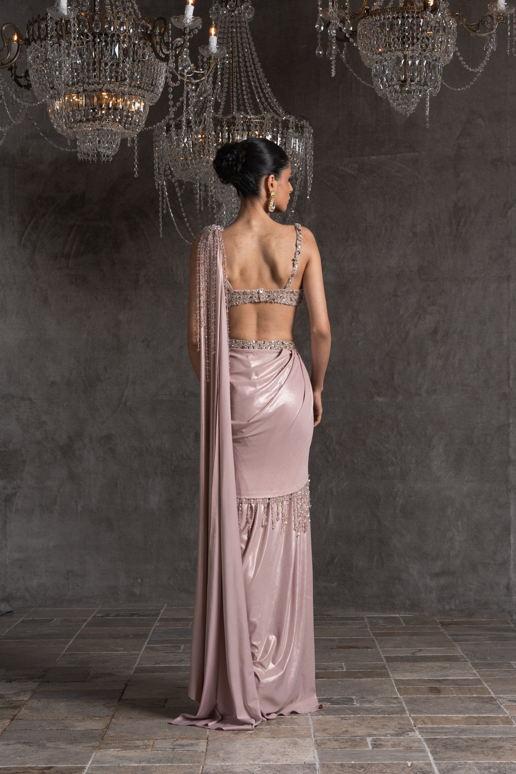 Rosé Lumière Saree